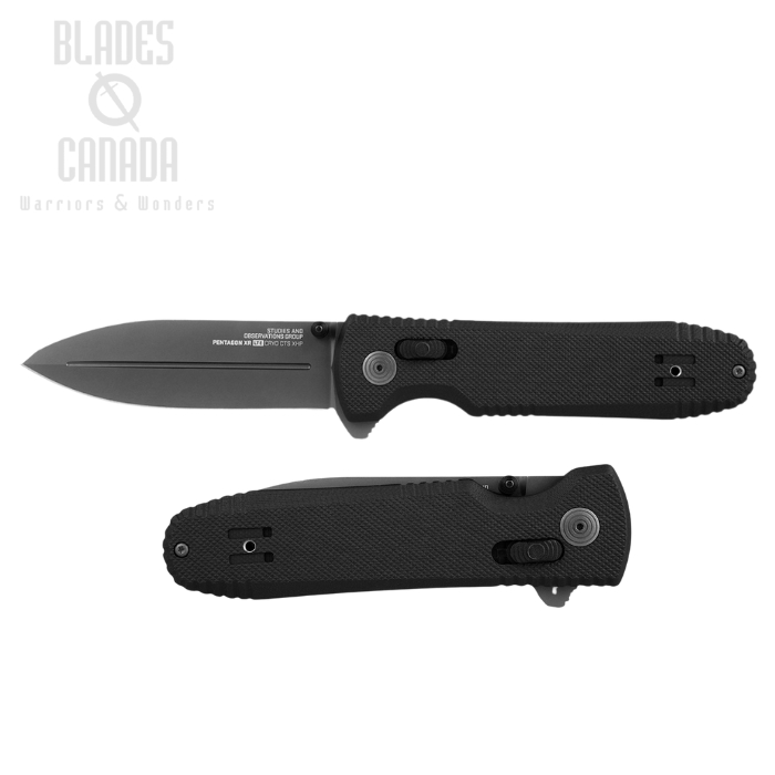 SOG Pentagon XR LTE Flipper Folding Knife, CTS XHP, G10 Black, 12-61-05-57