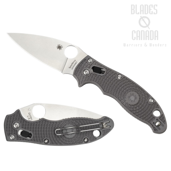 Spyderco Manix 2 Folding Knife, CTS Maxamet, FRN Grey, C101PGY2