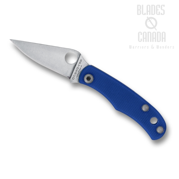 (Coming Soon) Spyderco Bug Slipjoint Folding Knife, 12C27 Satin, G10 Blue, C133GBLP