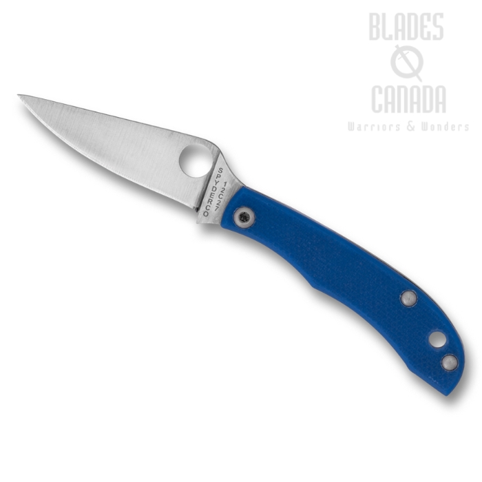 (Coming Soon) Spyderco HoneyBee Slipjoint Folding Knife, 12C27 Satin, G10 Blue, C137GBLP