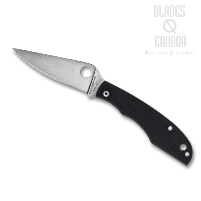 (Coming Soon) Spyderco Grasshopper Slipjoint Folding Knife, 12C27 Satin, G10 Black, C138GBKP