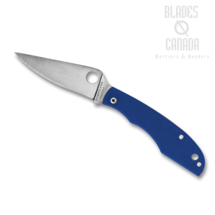 (Coming Soon) Spyderco Grasshopper Slipjoint Folding Knife, 12C27 Satin, G10 Blue, C138GBLP