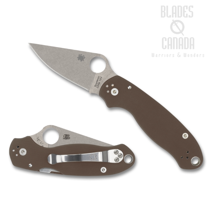 Spyderco Para 3 Lock Folding Knife, CPM 15V, G10 Brown, Sprint Run, C223GPBN15V