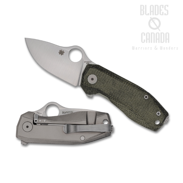 (Coming Soon) Spyderco SpyNano R.I.L. Folding Knife, M398, Titanium/Micarta, Flash Batch, C268MTIP