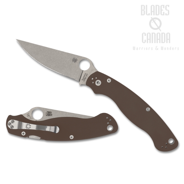 (Coming Soon) Spyderco Military 2 Folding Knife, CPM 15V, G10 Brown, C36GPBN15V2