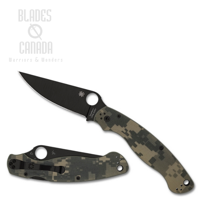 Spyderco Military 2 Folding Knife, Compression Lock, CPM S30V Black, G10 Camo, C36GPCMOBK2 (image for) Spyderco Military 2 Folding Knife, Compression Lock, CPM S30V Black, G10 Camo, C36GPCMOBK2
