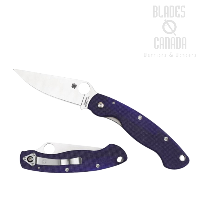 Spyderco Military Folding Knife, S110V, G10 Blue, C36GPDBL (image for) Spyderco Military Folding Knife, S110V, G10 Blue, C36GPDBL