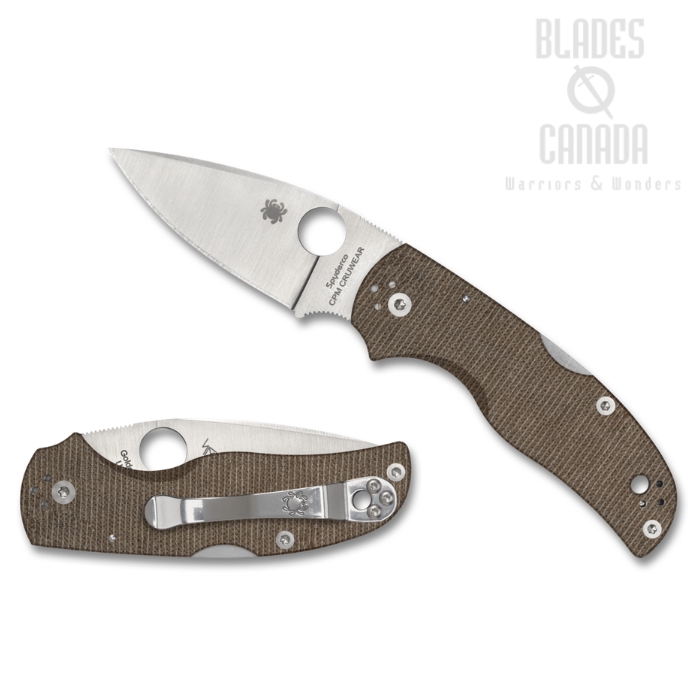 (Coming Soon) Spyderco Native 5 Folding Knife, CPM Cru-Wear, Micarta Brown, C41MPCW5