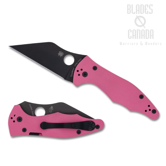 (Coming Soon) Spyderco Yojimbo 2 Folding knife, CPM S30V Black, G10 Pink, Sprint Run, C85GPNBKP2