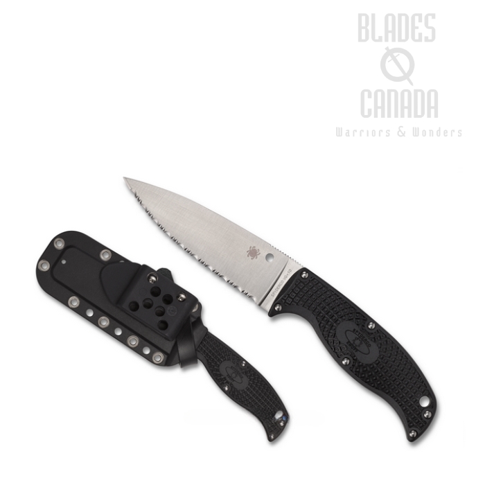 Spyderco Enuff 2 Fixed Blade Knife, VG10 Serrated, FRN Black, FB31SBK2 Spyderco Enuff 2 Fixed Blade Knife, VG10 Serrated, FRN Black, FB31SBK2