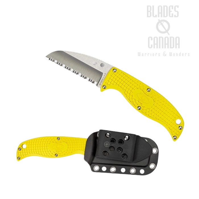 Spyderco Enuff Sheepfoot Salt Fixed Blade, H2 Steel, FRN Yellow, FB31SYL Spyderco Enuff Sheepfoot Salt Fixed Blade, H2 Steel, FRN Yellow, FB31SYL