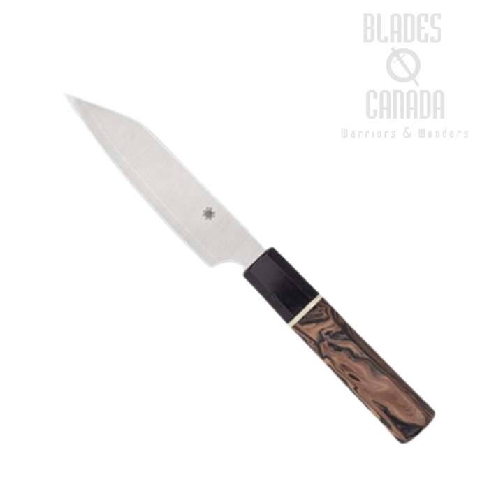 Spyderco Itamae Petty Kitchen Knife, Super Blue/SUS410 Steel, Burl G10 Handle, K15GPBNBK Spyderco Itamae Petty Kitchen Knife, Super Blue/SUS410 Steel, Burl G10 Handle, K15GPBNBK