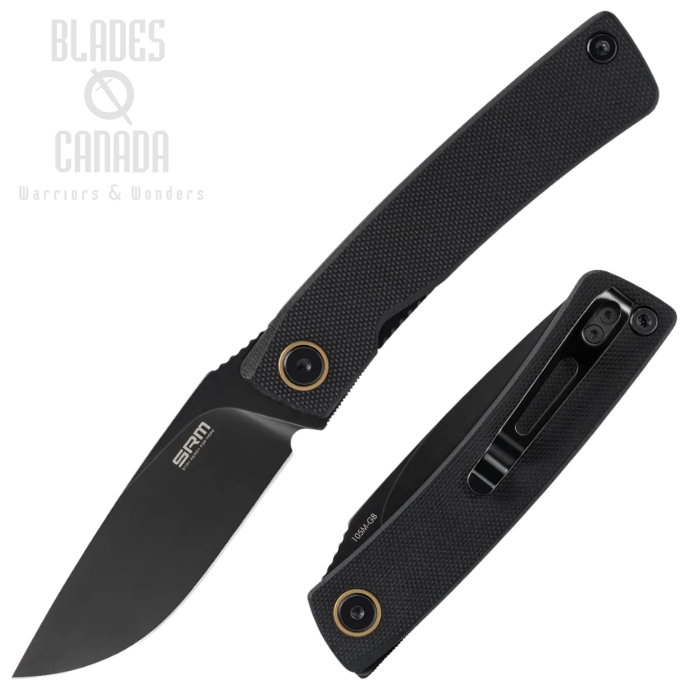 SRM Knives Air Folding Knife, 14C28N Black, G10 Black, 105M-GB (image for) SRM Knives Air Folding Knife, 14C28N Black, G10 Black, 105M-GB