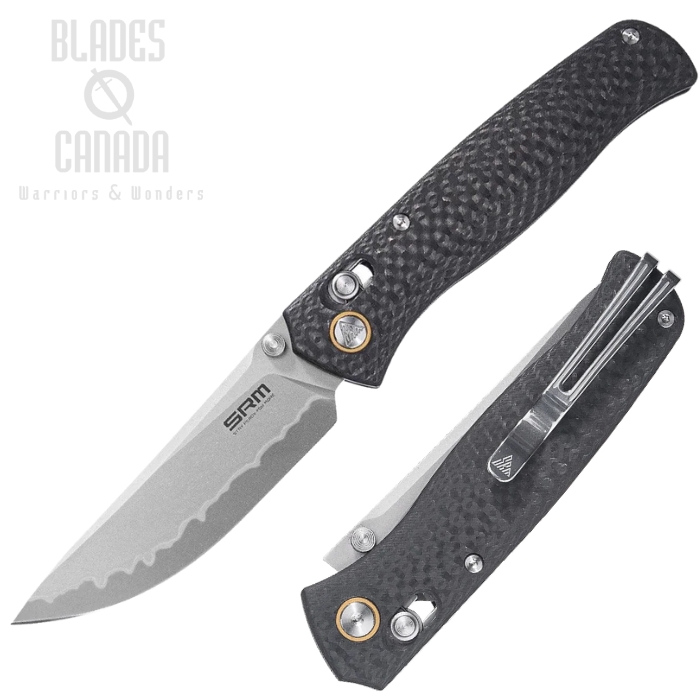 SRM Medal Crossbar Lock Folding Knife, Laminated Blade, Carbon Fiber, 255L-CB2 (image for) SRM Medal Crossbar Lock Folding Knife, Laminated Blade, Carbon Fiber, 255L-CB2