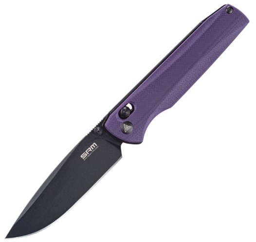 SRM 258L Folding Knife, D2 Steel, Purple G10, SRM258LGN