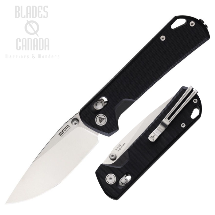 SRM 168L Ambi Lock Folding knife, D2 Satin, G10 Black, SRM168LGB