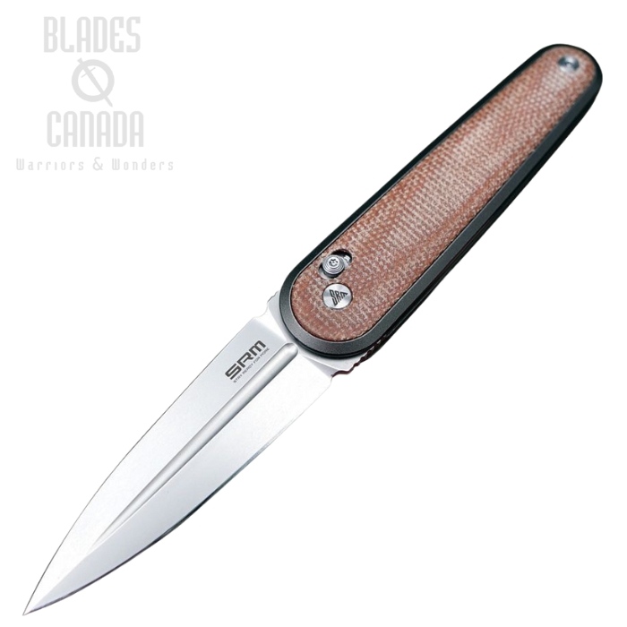 SRM Knives 251M Ambi-Lock Folding Knife, N690 Bead Blast, Micarta Brown, SRM251MMN