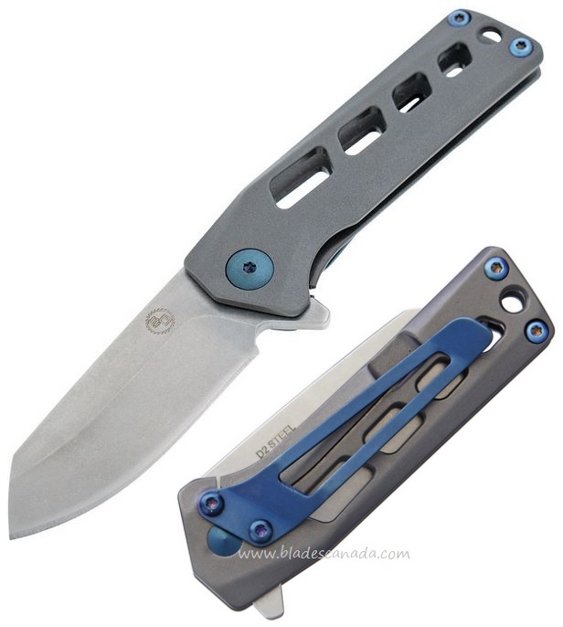 StatGear Slinger Framelock Flipper Folding Knife, D2 Steel, SLNGR-GRY