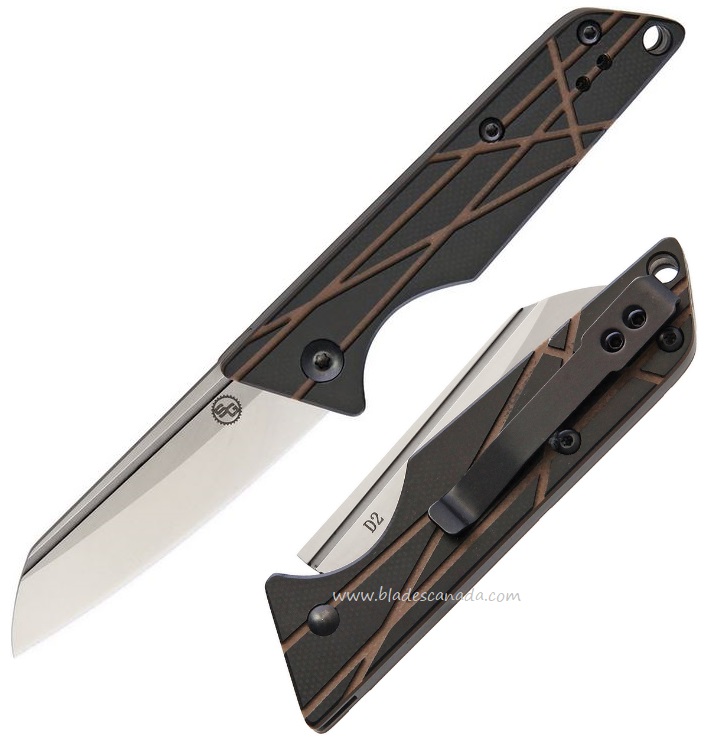 StatGear Ledge Slip Joint Folding Knife, D2, G10, LEDGEBRN