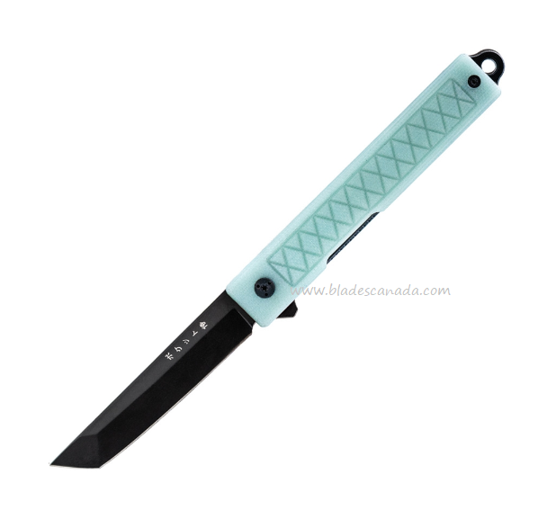 StatGear Pocket Samurai Full-Size FLipper Folding Knife, D2 Black, G10 Natural, FS-NAT