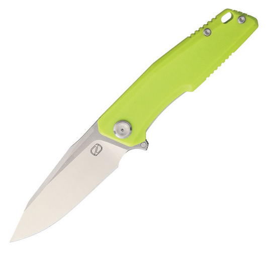 Stedemon ZKC C02 Flipper Folding Knife, 440C Satin, G10 Green, C02D04
