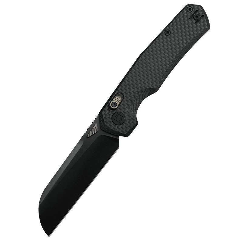 Kunwu Chad XT Lock Folding Knife, Elmax Satin, Carbon Fiber, KUNSX703F