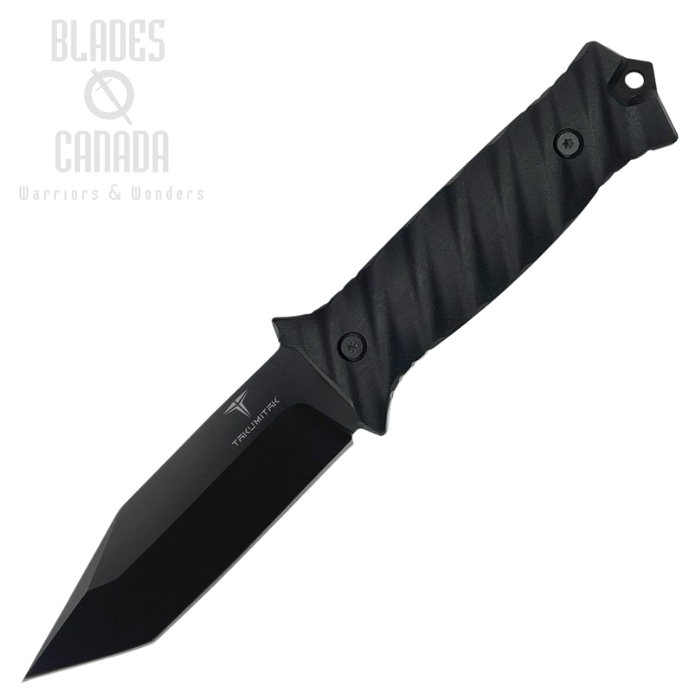 Takumitak Fulcrum Fixed Blade Knife, D2 Black, G10 Black, Kydex Sheath, TKF201BK