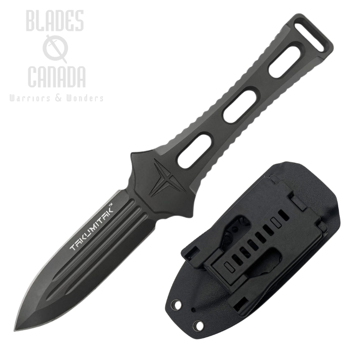 Takumitak Hidden Anger Fixed Blade Knife, D2 Gray, G10 Black, Kydex Sheath, TKF205GY