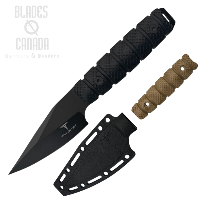 Takumitak Sector 3 Fixed Blade Knife, Stainless Black, FRN Black w/Extra Scales, FRN Belt Sheath, TKF309 (image for) Takumitak Sector 3 Fixed Blade Knife, Stainless Black, FRN Black w/Extra Scales, FRN Belt Sheath, TKF309