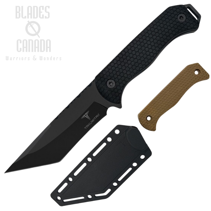 Takumitak Scalpel Fixed Blade Knife, Stainless Black, FRN Black w/Extra Scales, FRN Belt Sheath, TKF312 (image for) Takumitak Scalpel Fixed Blade Knife, Stainless Black, FRN Black w/Extra Scales, FRN Belt Sheath, TKF312