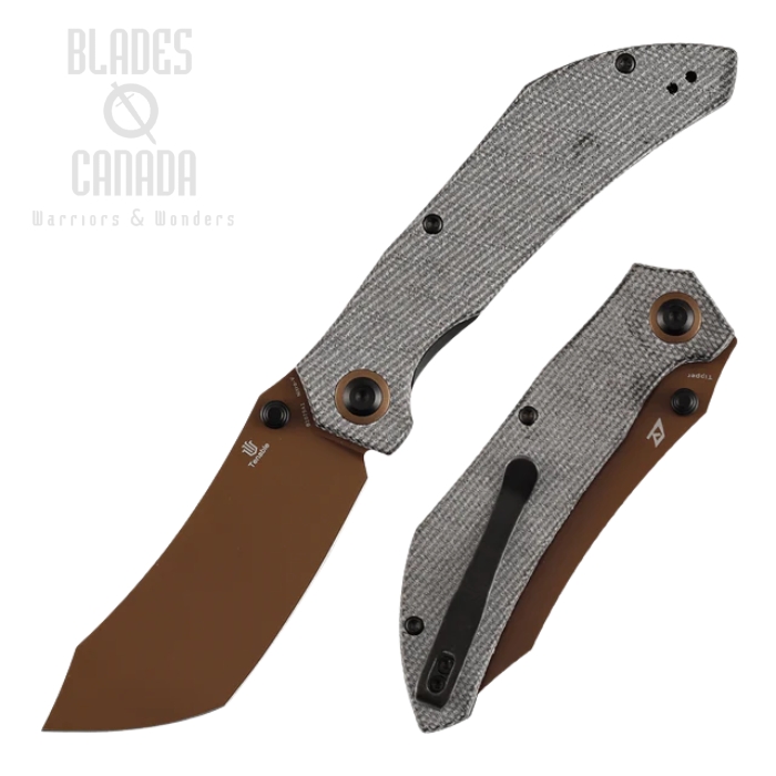 Tenable Tipper Folding Knife, Nitro V Rose Gold, Micarta Black, B1079A1 (image for) Tenable Tipper Folding Knife, Nitro V Rose Gold, Micarta Black, B1079A1