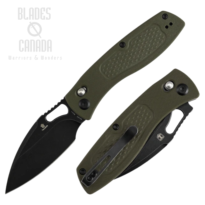 Tenable Heron Crossbar Lock Folding Knife, Nitro V Black, G10 Olive Green, B2124V5 (image for) Tenable Heron Crossbar Lock Folding Knife, Nitro V Black, G10 Olive Green, B2124V5