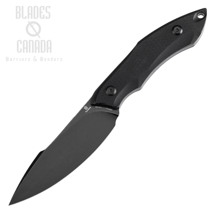 Tenable Luccio Fixed Blade Knife, 14C28N Blackwash, G10 Black, Kydex Sheath, G007A2