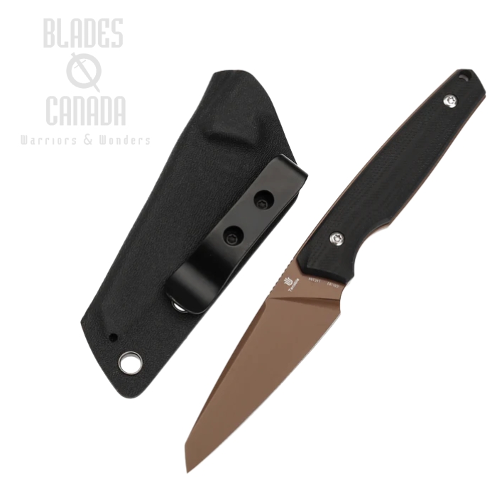 Tenable Parr Fixed Blade Knife, 14C28N Rose Gold, G10 Black, Kydex Sheath, G011B2 (image for) Tenable Parr Fixed Blade Knife, 14C28N Rose Gold, G10 Black, Kydex Sheath, G011B2