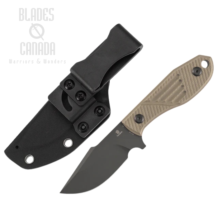 Tenable Tiny Dancer Fixed Blade Knife, D2 Gray, G10 Light Sand, Kydex Sheath, G014A8 (image for) Tenable Tiny Dancer Fixed Blade Knife, D2 Gray, G10 Light Sand, Kydex Sheath, G014A8