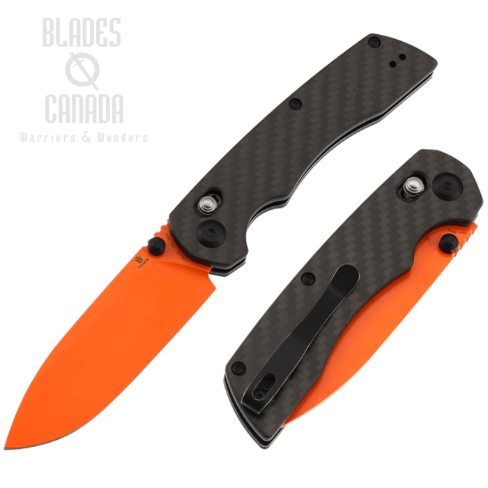 Tenable Kryo Cross Bar Lock Folding Knife, 14C28N Orange, G10/Carbon Fiber, T1001V12 (image for) Tenable Kryo Cross Bar Lock Folding Knife, 14C28N Orange, G10/Carbon Fiber, T1001V12