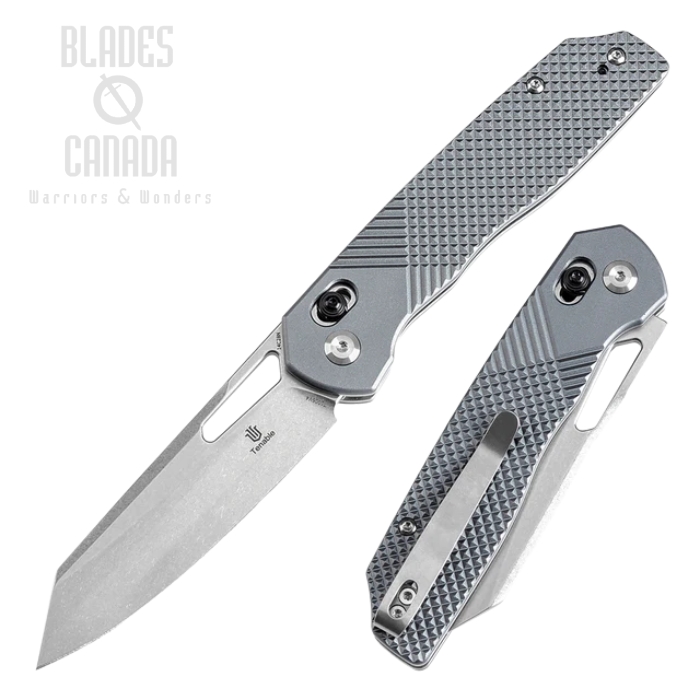 Tenable Shard Cross Bar Lock Folding Knife, 14C28N Stonewash, Aluminum Gray, T1006V4 (image for) Tenable Shard Cross Bar Lock Folding Knife, 14C28N Stonewash, Aluminum Gray, T1006V4