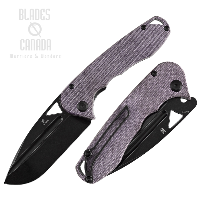 Tenable Bömbur Folding Knife, D2 Blackwash, Micarta Purple, T1054A6 (image for) Tenable Bömbur Folding Knife, D2 Blackwash, Micarta Purple, T1054A6