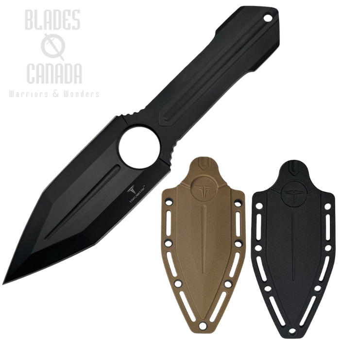 Takumitak Steel Rain Fixed Blade Knife, Stainless Black, FRN Black Sheath, Extra Brown Sheath, TKF314 (image for) Takumitak Steel Rain Fixed Blade Knife, Stainless Black, FRN Black Sheath, Extra Brown Sheath, TKF314