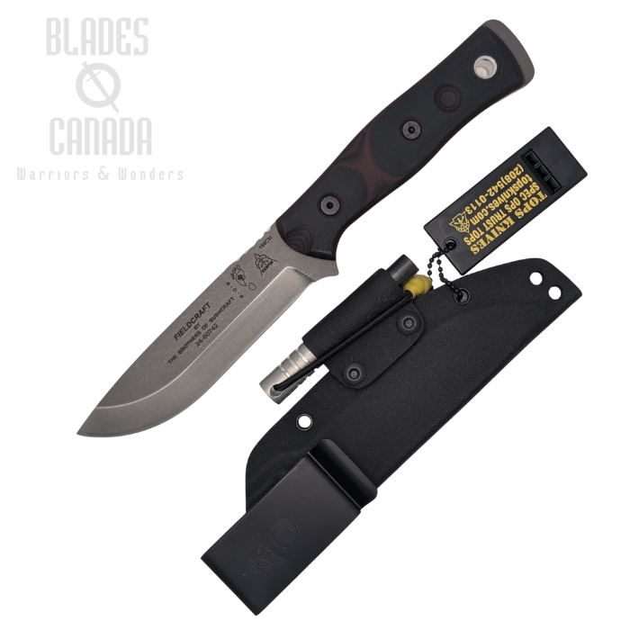 TOPS B.O.B. Hunter Fixed Blade Knife, 154CM, G10 Red/Black, BROS-154-RB (image for) TOPS B.O.B. Hunter Fixed Blade Knife, 154CM, G10 Red/Black, BROS-154-RB