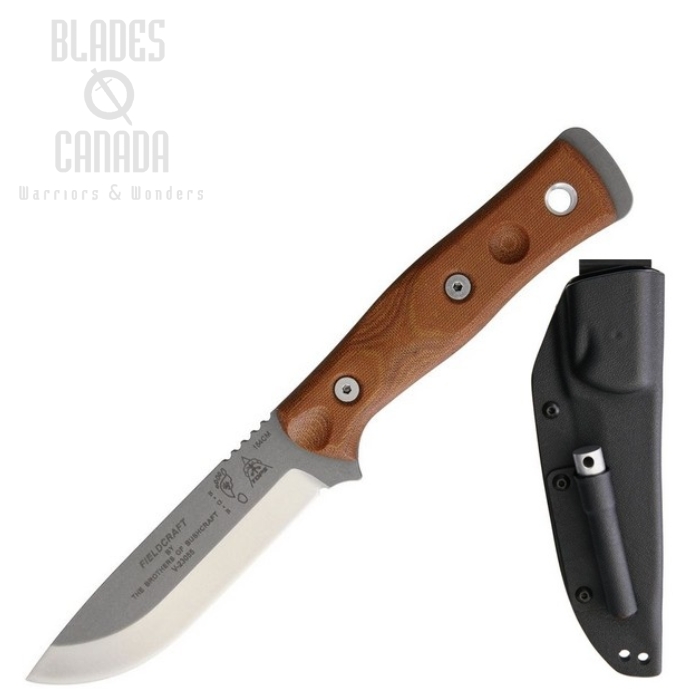 TOPS B.O.B. Hunter Fixed Blade Knife, 154CM, Micarta Tan, Kydex Sheath, BROS-154-TC (image for) TOPS B.O.B. Hunter Fixed Blade Knife, 154CM, Micarta Tan, Kydex Sheath, BROS-154-TC