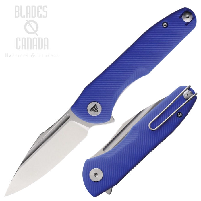 Trivisa Antliae Flipper Folding Knife, 14C28N Satin, G10 Blue Textured, TY23LG14 (image for) Trivisa Antliae Flipper Folding Knife, 14C28N Satin, G10 Blue Textured, TY23LG14