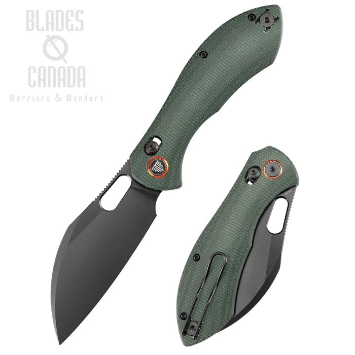 Trivisa Batwing Crossbar Lock Folding Knife, 14C28N Black, Micarta Green, JM10L-GM-14 (image for) Trivisa Batwing Crossbar Lock Folding Knife, 14C28N Black, Micarta Green, JM10L-GM-14