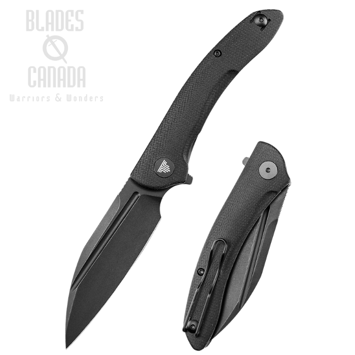 Trivisa Cuckoo-BM Flipper Folding Knife, 14C28N Black, Micarta Black, TY30-BM-14 (image for) Trivisa Cuckoo-BM Flipper Folding Knife, 14C28N Black, Micarta Black, TY30-BM-14
