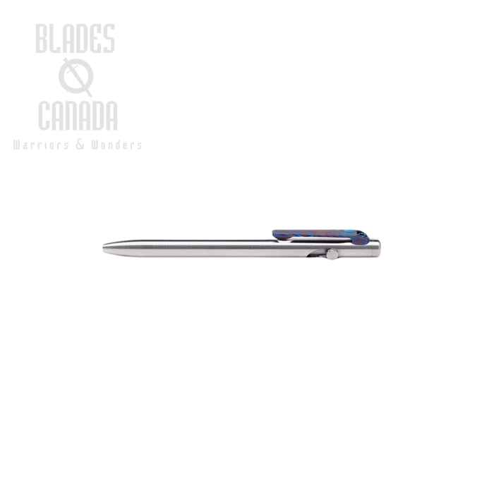 Tactile Turn Slim Bolt Action Pen Short - Titanium w/ Timascus Clip