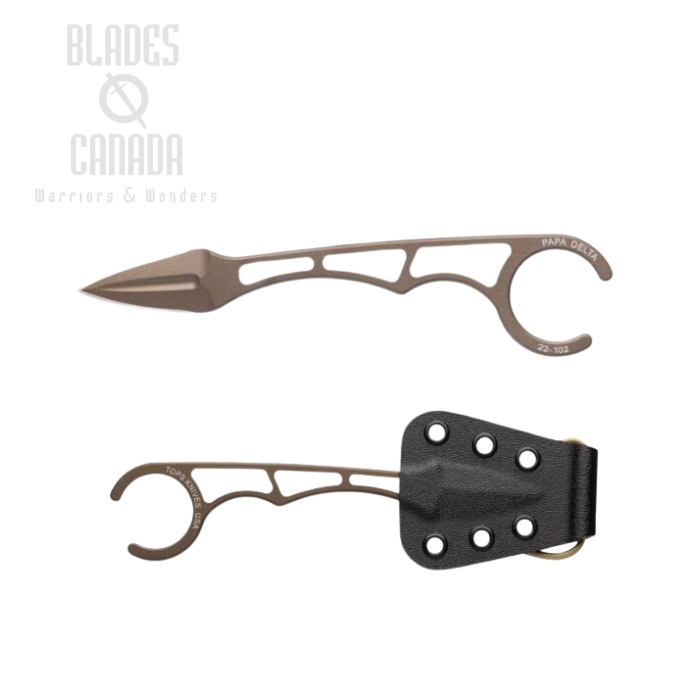 Tops Papa Delta Skeletonized Fixed Blade Knife, 1095 Carbon, Kydex Sheath, PD-01