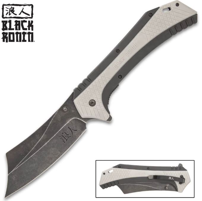 UC Black Ronin Maximus Razor Flipper Folding Knife, 12" Overall, Assisted Opening, UC3445