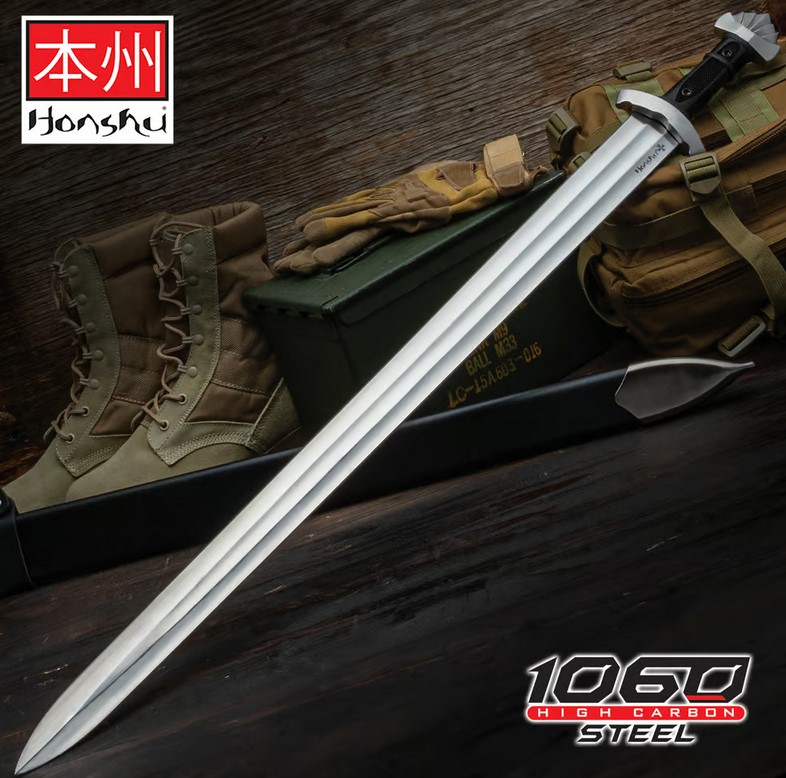 Honshu Viking Sword, 1060 Carbon Steel, w/Sheath, UC3621