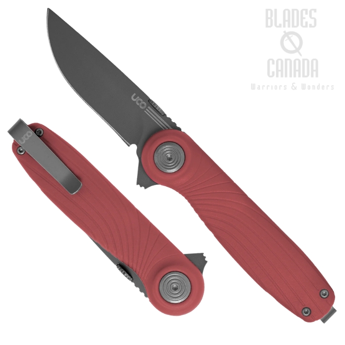UCO Whidbey Mini Flipper Pushfold Folding Knife, D2 Grey, GRN Fire, K-13600-FIRE (image for) UCO Whidbey Mini Flipper Pushfold Folding Knife, D2 Grey, GRN Fire, K-13600-FIRE