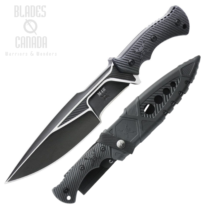 UC M48 Liberator II Fixed Blade Knife, G10 Black, Nylon Sheath, UC3337